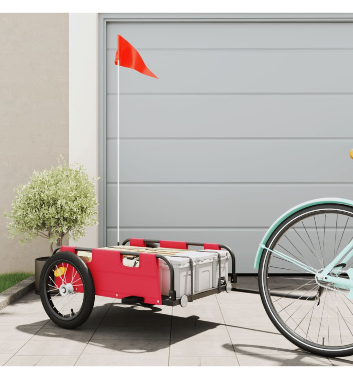 Remorque de vélo rouge tissu oxford et fer | Mobilier & Déco