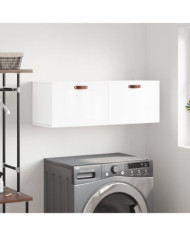 Armoire murale blanc brillant 100x36,5x35 cm bois d'ingénierie | Mobilier & Déco