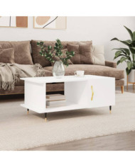 Table basse blanc 90x50x40 cm bois d'ingénierie | Mobilier & Déco