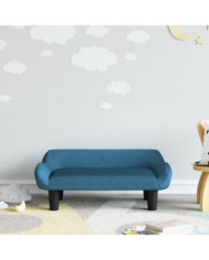 Canapé pour enfants bleu 70x40x24 cm velours | Mobilier & Déco