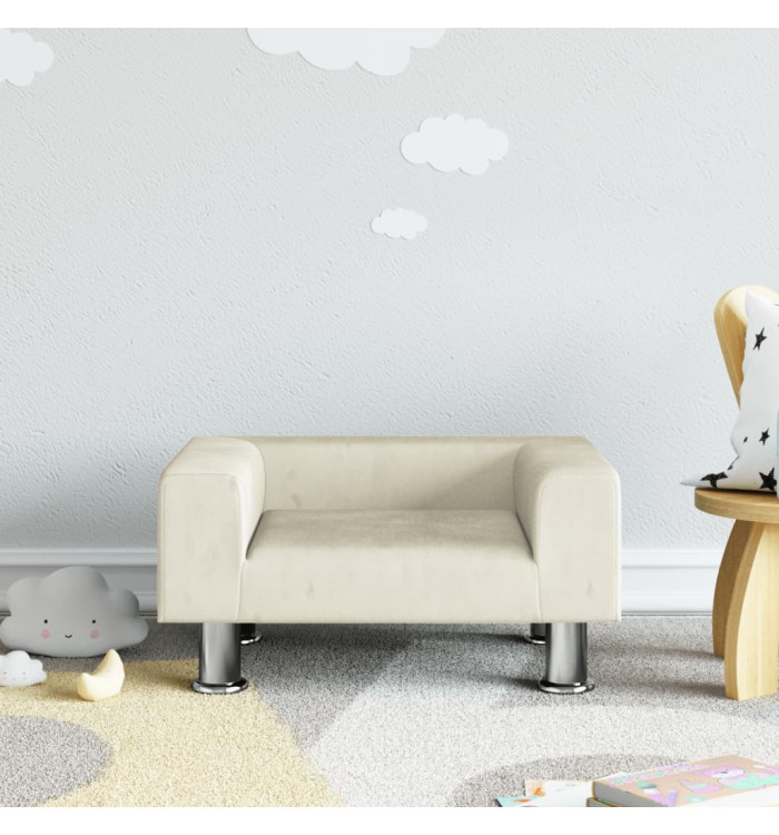Canapé pour enfants crème 50x40x26,5 cm velours | Mobilier & Déco
