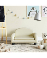 Canapé pour enfants crème 50x40x30 cm similicuir | Mobilier & Déco
