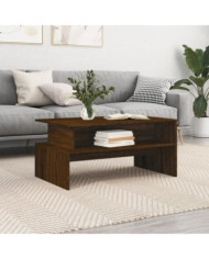 Table basse chêne marron 90x55x42,5 cm bois d'ingénierie | Mobilier & Déco