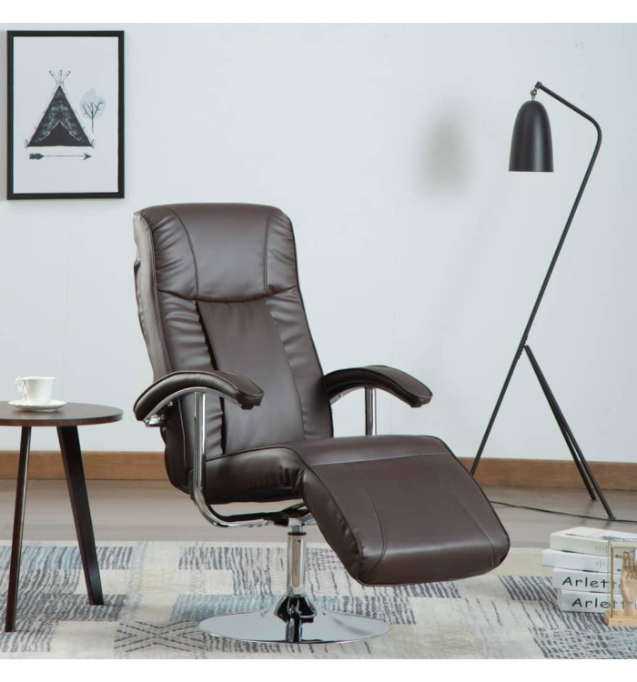 Fauteuil TV marron similicuir | Mobilier & Déco