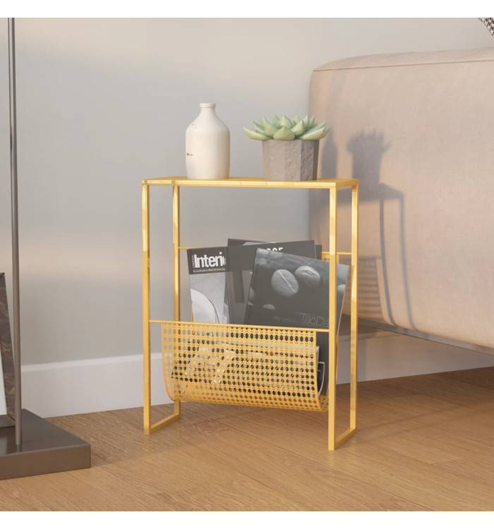 Porte-revue Doré 35x15x45 cm Acier | Mobilier & Déco