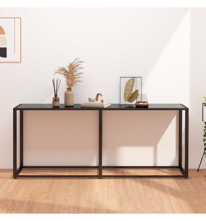 Table console Noir 180x35x75,5 cm Verre trempé | Mobilier & Déco