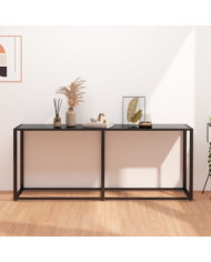 Table console Noir 180x35x75,5 cm Verre trempé | Mobilier & Déco
