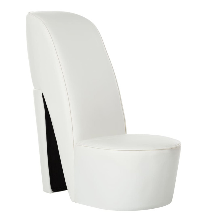 Chaise en forme de chaussure à talon haut Blanc Similicuir | Mobilier & Déco