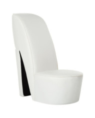 Chaise en forme de chaussure à talon haut Blanc Similicuir | Mobilier & Déco