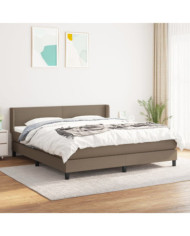 Sommier à lattes de lit avec matelas Taupe 180x200 cm Tissu | Mobilier & Déco