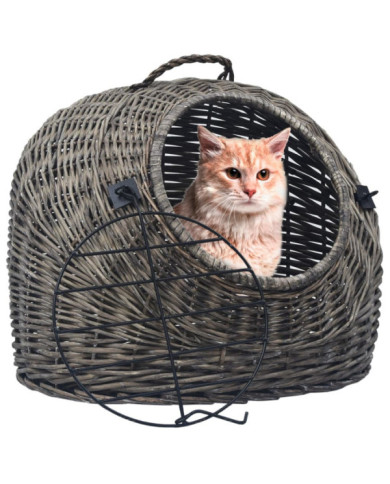 Cage de transport pour chats Gris 60x45x45 cm Saule naturel | Mobilier & Déco