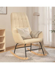 Chaise à bascule Crème Tissu | Mobilier & Déco