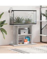 Support pour aquarium gris béton 80x35x60 cm bois d'ingénierie | Mobilier & Déco