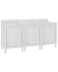 Table de travail commerciale avec armoire 180x60x96 cm Inox | Mobilier & Déco