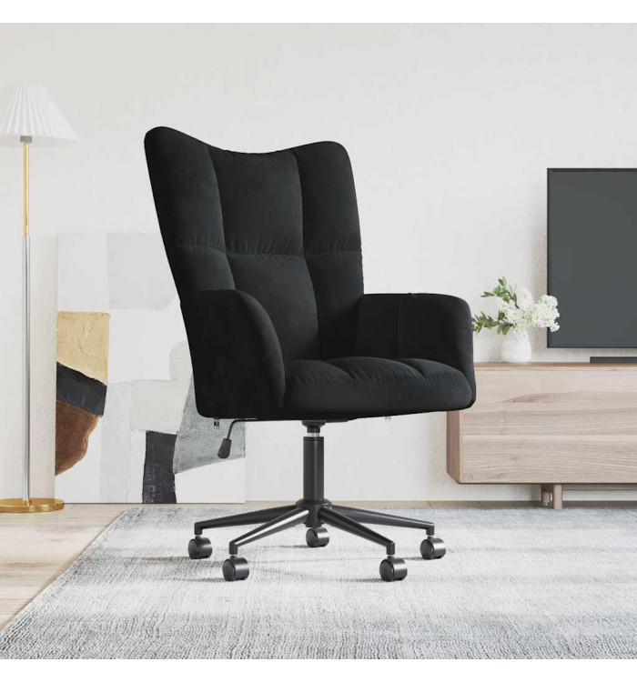 Chaise de relaxation Noir Velours | Mobilier & Déco
