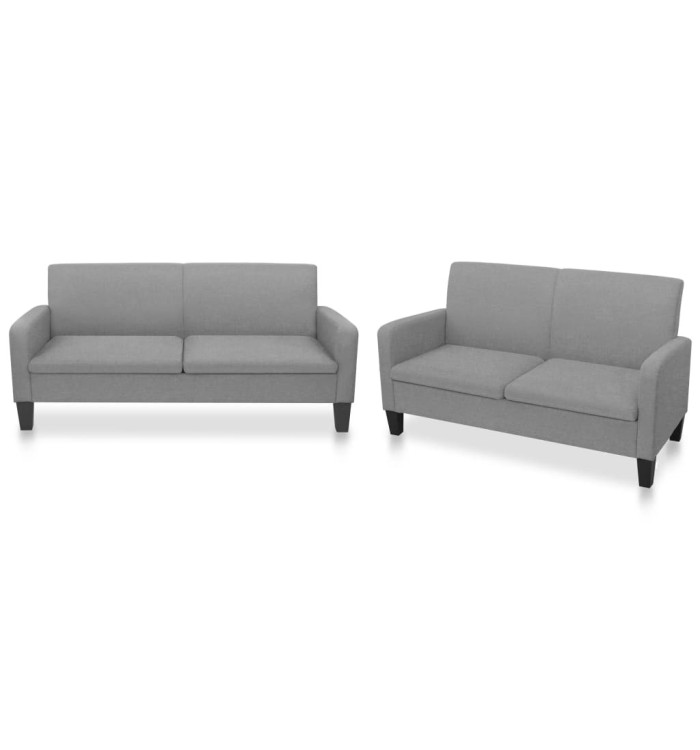 Ensemble de canapés 2 pcs tissu gris clair | Mobilier & Déco