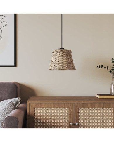 Abat-jour de plafonnier marron Ø15x12 cm osier | Mobilier & Déco