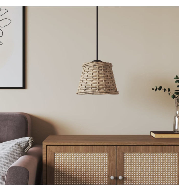 Abat-jour de plafonnier marron Ø15x12 cm osier | Mobilier & Déco