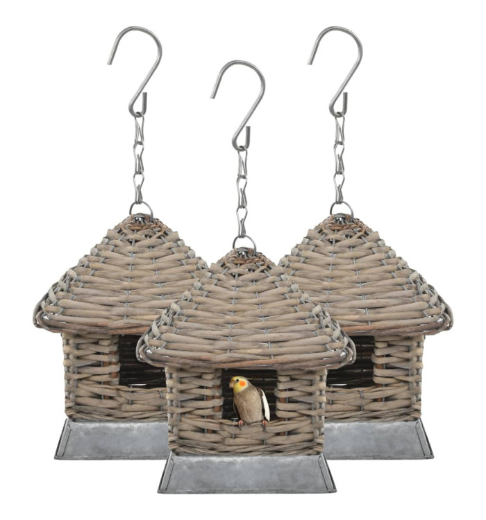 Nichoir 3 pcs Osier | Mobilier & Déco