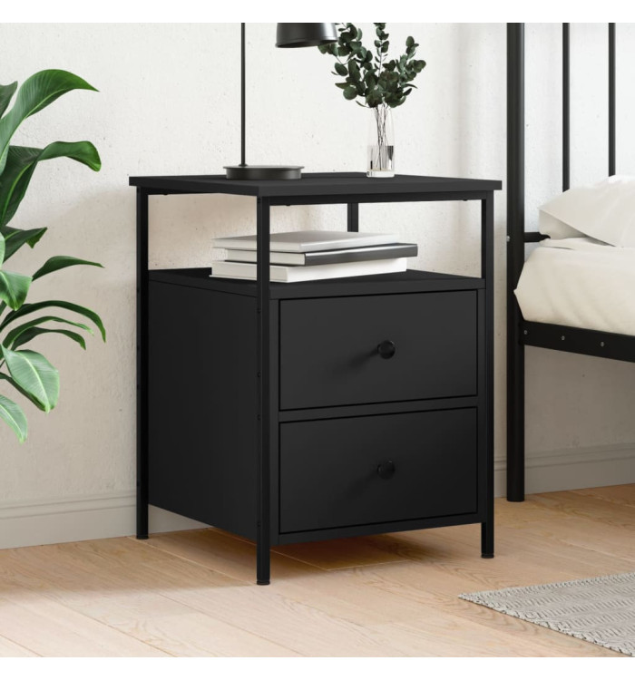 Table de chevet noir 44x45x60 cm bois d’ingénierie | Mobilier & Déco
