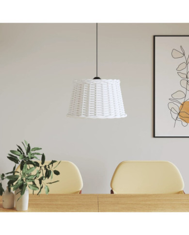 Abat-jour de plafonnier blanc Ø45x28 cm osier | Mobilier & Déco