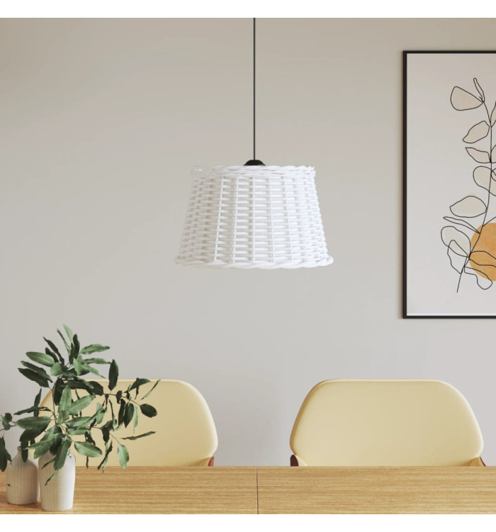 Abat-jour de plafonnier blanc Ø45x28 cm osier | Mobilier & Déco