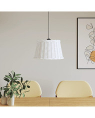 Abat-jour de plafonnier blanc Ø45x28 cm osier | Mobilier & Déco