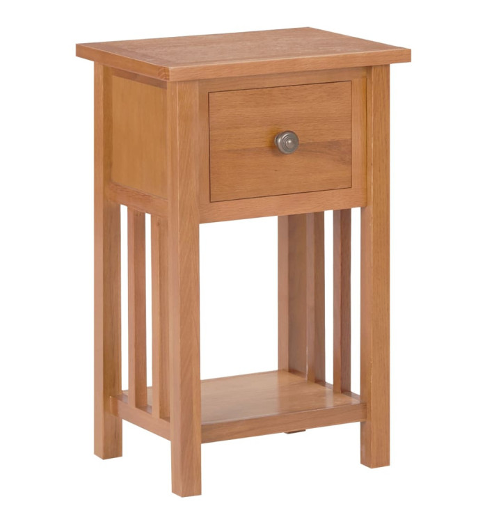 Table à revues avec tiroir 35x27x55 cm Bois de chêne solide | Mobilier & Déco