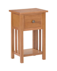 Table à revues avec tiroir 35x27x55 cm Bois de chêne solide | Mobilier & Déco