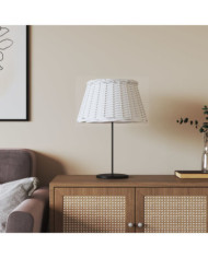 Abat-jour blanc Ø50x30 cm osier | Mobilier & Déco