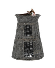Jeu de panier pour chats 3 pcs avec coussins Gris 47x34x60 cm | Mobilier & Déco