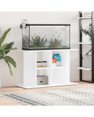 Support d'aquarium blanc brillant 100x40x60cm bois d'ingénierie | Mobilier & Déco