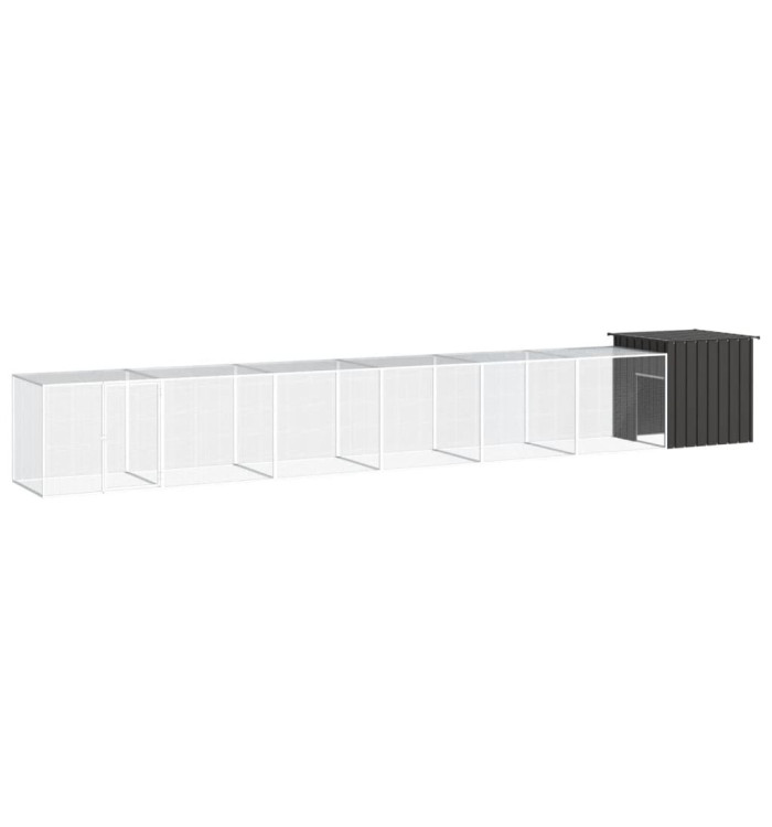 Poulailler Anthracite 700x91x100 cm Acier galvanisé | Mobilier & Déco