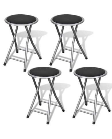 Tabourets de pliables lot de 4 similicuir | Mobilier & Déco