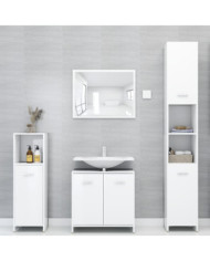 Ensemble de meubles de bain 4pcs Blanc brillant Bois ingénierie | Mobilier & Déco