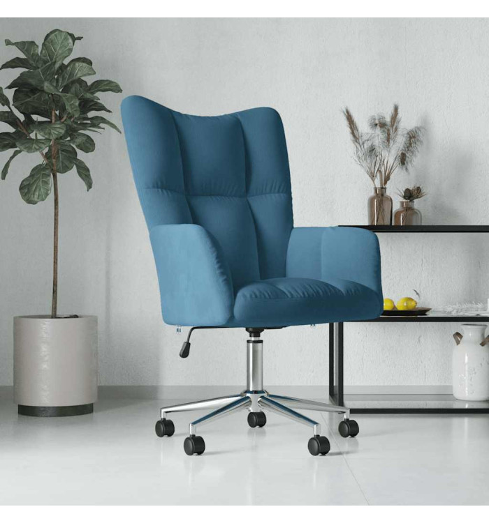 Chaise de relaxation Bleu Velours | Mobilier & Déco