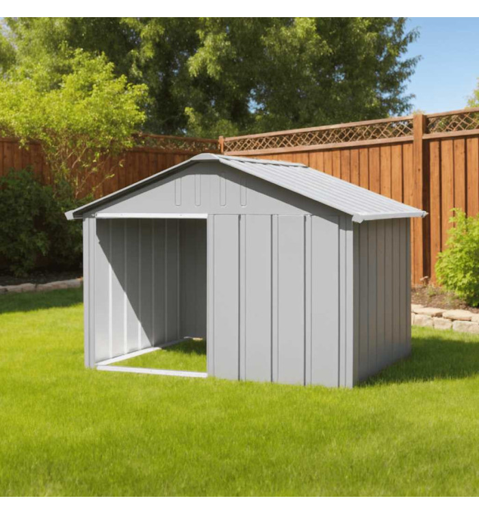 Niche pour chien Gris 116,5x103x81,5 cm Acier galvanisé | Mobilier & Déco