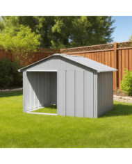 Niche pour chien Gris 116,5x103x81,5 cm Acier galvanisé | Mobilier & Déco