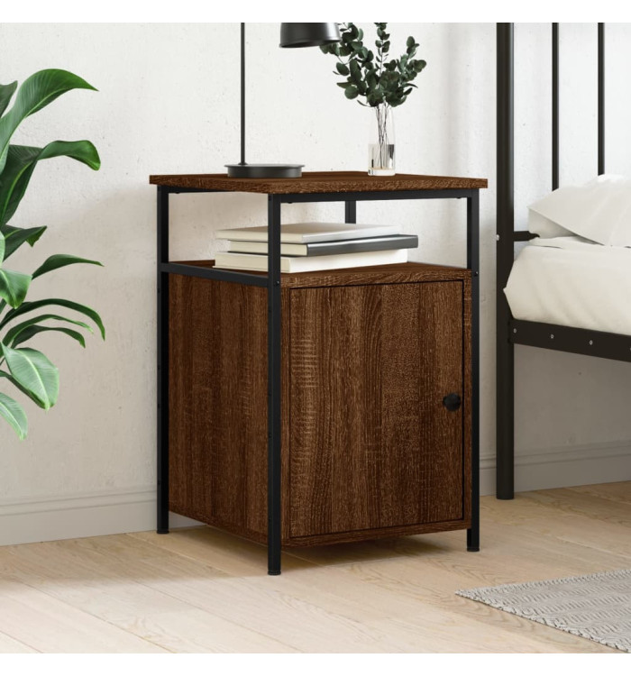 Table de chevet chêne marron 40x42x60 cm bois d'ingénierie | Mobilier & Déco