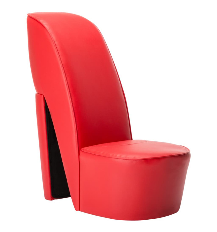 Chaise en forme de chaussure à talon haut Rouge Similicuir | Mobilier & Déco