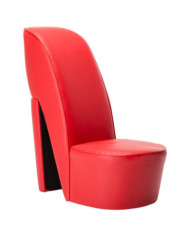 Chaise en forme de chaussure à talon haut Rouge Similicuir | Mobilier & Déco