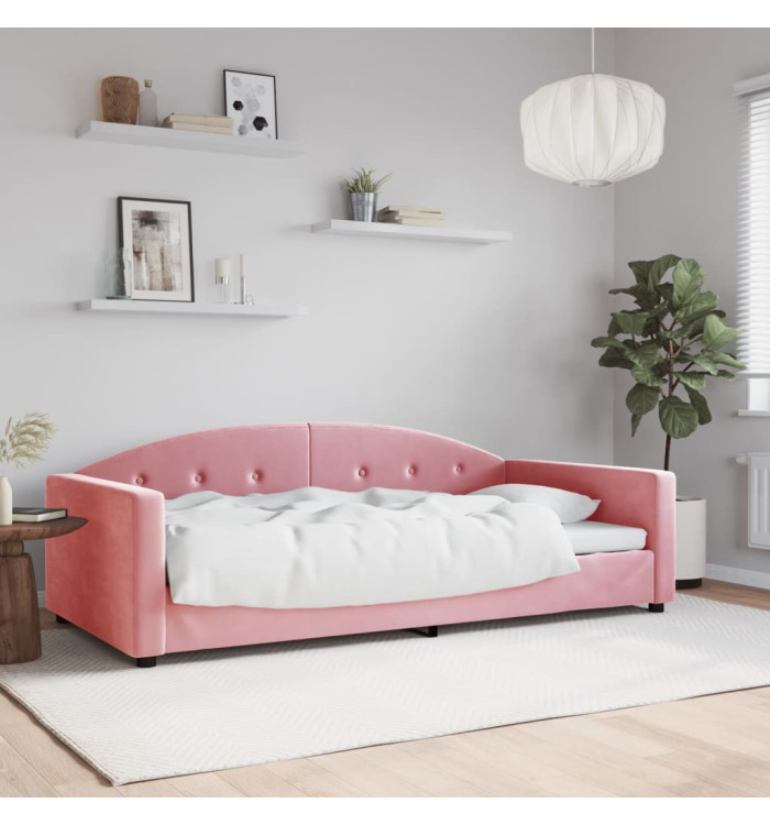 Lit de repos rose 100x200 cm velours | Mobilier & Déco