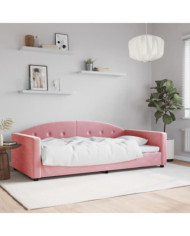 Lit de repos rose 100x200 cm velours | Mobilier & Déco