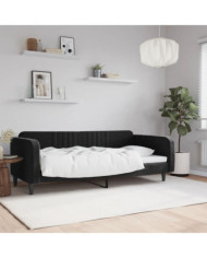 Lit de repos sans matelas noir 100x200 cm velours | Mobilier & Déco