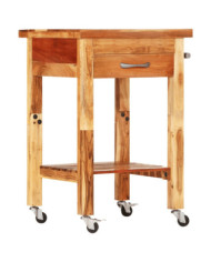 Chariot de cuisine 55x55x89 cm bois massif d'acacia | Mobilier & Déco
