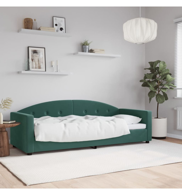 Lit de repos sans matelas vert foncé 80x200 cm velours | Mobilier & Déco