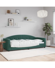 Lit de repos sans matelas vert foncé 80x200 cm velours | Mobilier & Déco