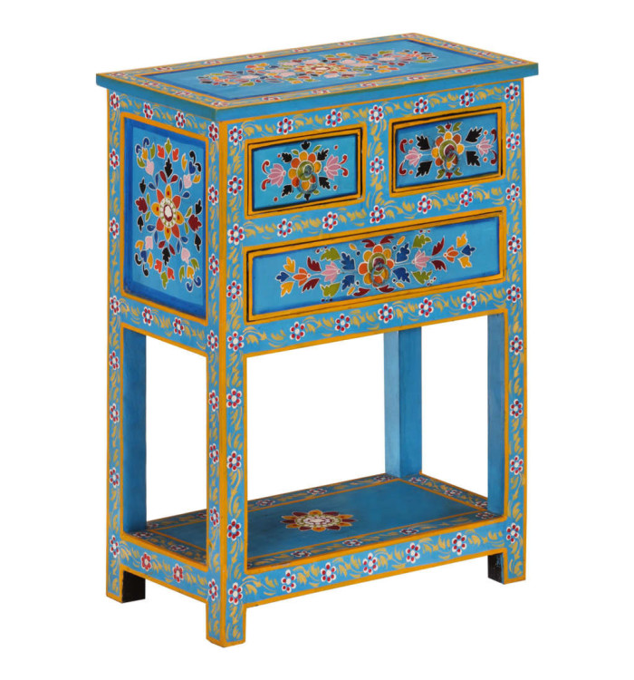 Buffet turquoise 55x30x76 cm bois massif de manguier | Mobilier & Déco