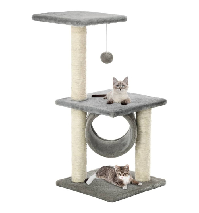 Arbre à chat avec griffoirs en sisal 65 cm Gris | Mobilier & Déco
