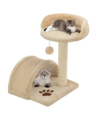 Arbre à chat avec griffoir en sisal 40 cm Beige et Marron | Mobilier & Déco